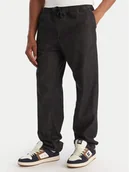 Spodnie męskie - Quiksilver Jeansy Taxer EQYDP03494 Czarny Loose Fit - miniaturka - grafika 1