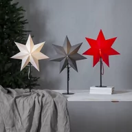 Ozdoby bożonarodzeniowe - STAR TRADING Gwiazda stojąca Mixa metal/papier czarna/szara - miniaturka - grafika 1