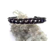 Bransolety męskie - Męska bransoleta z drutu miedzianego z lapis lazuli, obwód 19 cm, regulowany, waga 15 gram, znak Strzelca, Wagi… - miniaturka - grafika 1