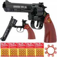 Zabawki militarne - Pistolet Metalowy Hukowy Rewolwer Na Spłonkę + Kapiszony 360 Strzałów - miniaturka - grafika 1