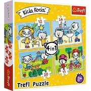 Trefl Puzzle 4w1. 12, 15, 20, 24 elementy. Kicia Kocia. Dzień