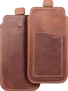 OEM Skórzana uniwersalna wsuwka z pull-up - ROYAL Crazy Horse / brązowy - Rozmiar L - IPHONE 6 / 7 / 8 - Etui i futerały do telefonów - miniaturka - grafika 1