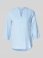 Bluzki damskie - Top bluzkowy o kroju regular fit z mieszanki lnu i wiskozy - miniaturka - grafika 1