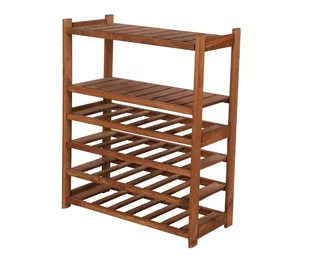 Regał Drewniany Do Spiżarni Lsr P2W4S0 Brązowy, Półki Proste 2 Szt, Półki Na Wino 4 Szt, Drewno Sosnowe / Wamar-Sosenka - Regały - miniaturka - grafika 1