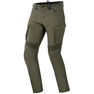 Odzież motocyklowa - SHIMA Giro 2.0 spodnie motocyklowe dla mężczyzn – elastyczne spodnie do jazdy cargo męskie z warstwą DuraQL, ochraniacze na kolana i biodra CE (khaki, 38 długie) - miniaturka - grafika 1