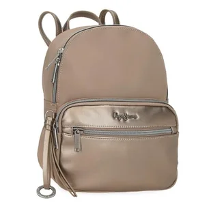 Pepe Jeans Ruby Plecak Casual Beżowy 20 x 25,5 x 10 cm Poliester i PU 5,36L by Joumma Bags, beż, Talla única, plecak na co dzień - Plecaki - miniaturka - grafika 1