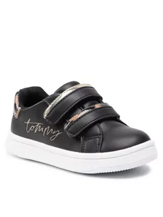 Buty dla dziewczynek - Tommy Hilfiger Sneakersy Low Cut Velcro Sneaker T1A4-31156-1242 M Czarny - grafika 1