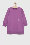 Sukienki i spódniczki dla dziewczynek - Calvin Klein Jeans sukienka dziecięca kolor fioletowy mini prosta - miniaturka - grafika 1