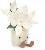 Maskotki i pluszaki - DEKORACYJNA MASKOTKA JELLYCAT Kwiat Gwiazda Betlejemnska w uśmiechniętej doniczce BIAŁA - 25 cm - miniaturka - grafika 1