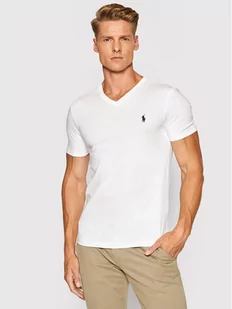Ralph Lauren Polo T-Shirt 710671453008 Biały Slim Fit - Koszulki męskie - miniaturka - grafika 1