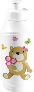 Bidon butelka z ustnikiem dla dzieci Eddie Ambition miś z kwiatkami 375 ml - Bidony dla dzieci - miniaturka - grafika 1