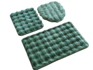 Dywaniki łazienkowe - Dywaniki Łazienkowe Aruba 3D Zielony 3 cz.-3cz. : Dywanik 50x80+ podkładka 50x40+ nakładka 48x50 - miniaturka - grafika 1