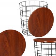 Ławy i stoliki kawowe - Springos Stolik kawowy loft 45 cm kosz metalowy z tacą vintage brązowo-czarny CT0036 - miniaturka - grafika 1