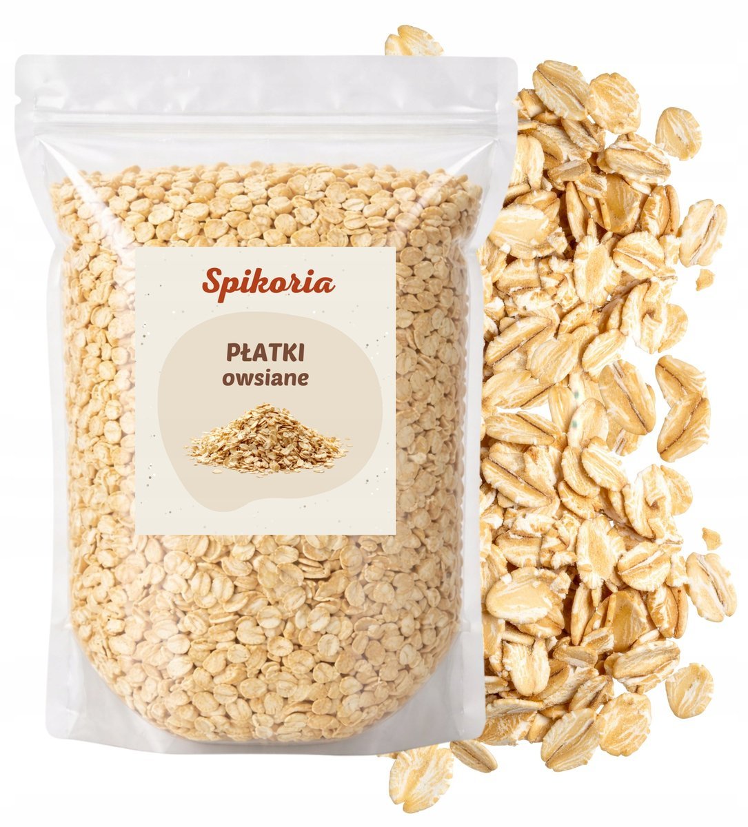 PŁATKI OWSIANE 2kg Naturalne śniadanie zdrowe dieta bez dodatków Spikoria