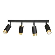Lampy sufitowe - Emibig Hiro lampa sufitowa (spot) 4-punktowa czarna/złota 965/4 - miniaturka - grafika 1
