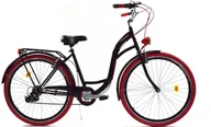 Rowery - Rower Dallas City 26" 7spd - czarny z czerwonym - miniaturka - grafika 1