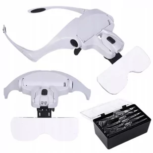 Okulary Szkła Powiększające Lupa Diody Led Zestaw - Okulary ochronne - miniaturka - grafika 1