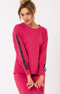 Bluza damska z lampasami koralowa M727, Kolor koralowy, Rozmiar L, MOE - Primodo.com - Kurtki i kamizelki sportowe damskie - miniaturka - grafika 1