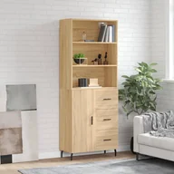Witryny - vidaXL Witrynka, dąb sonoma, 69,5x34x180 cm, materiał drewnopochodny - miniaturka - grafika 1