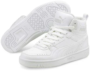 Sneakersy młodzieżowe wysokie Puma Rebound JOY Jr junior białe (374687-07) - Sneakersy damskie - miniaturka - grafika 1