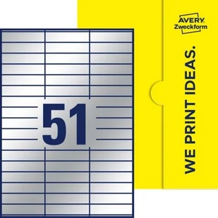 Etykiety poliestrowe 70x16,9 znamionowe AVERY ZWECKFORM trwałe srebrne 25ark 1275 etykiet - Etykiety samoprzylepne i bloki etykiet - miniaturka - grafika 1