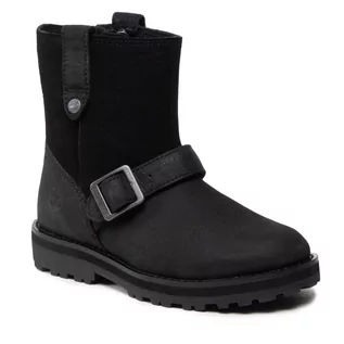 Kozaki damskie - Timberland Kozaki Courma Kid Wl.Biker Bt TB0A2H67015 Black Nubuck - grafika 1