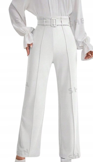 SHEIN DAMSKIE ELEGANCKIE SPODNIE KLASYCZNE GŁADKIE 40/42 ŁYL