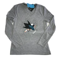 Bluzki damskie - Bluzka damska Reebok PlayDry SJ Sharks NHL M - miniaturka - grafika 1