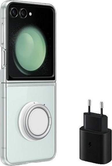 Samsung Etui Samsung EF-XF73KKTEGWW Z Flip5 F731 przezroczysty/transparent Starter Pack + ładowarka TA800