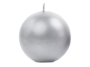 PartyDeco Świeca metalizowana Kula, srebrny, 8cm (1 op. / 6 szt.)"" SKUMET80-018-OP [13990997] - Świece - miniaturka - grafika 1