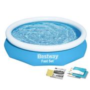 Baseny ogrodowe - Bestway 57456 Basen rozporowy Fast Set z dmuchanym pierścieniem 3.05m x 66cm - miniaturka - grafika 1