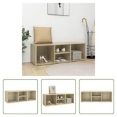 Szafki na buty - The Living Store Ławka na buty dąb sonoma 105x35x35 cm Materiał drewnopochodny - miniaturka - grafika 1