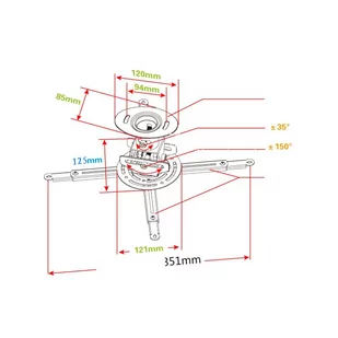 Uchwyt sufitowy do projektora HS-T218 - Inne meble biurowe - miniaturka - grafika 2