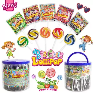Lizaki kolor owocowe 50szt  750g - Gumy do żucia, lizaki, dropsy - miniaturka - grafika 1