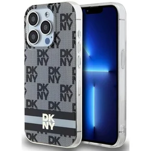 Oryginalne Etui IPHONE 14 PRO DKNY Hardcase IML Checkered Mono Pattern & Printed Stripes MagSafe (DKHMP14LHCPTSK) czarne - Etui i futerały do telefonów - miniaturka - grafika 1