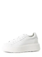 Trampki damskie - Tamaris - Damskie tenisówki ze skóry, biały - miniaturka - grafika 1