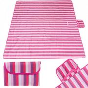 Koce piknikowe - Mata plażowa koc piknikowy plażowy 200x200cm różowy - miniaturka - grafika 1