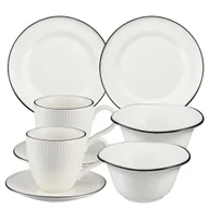 Inne naczynia kuchenne - Zestaw śniadaniowy dla 2 osób porcelanowy BONITA BLACK - miniaturka - grafika 1