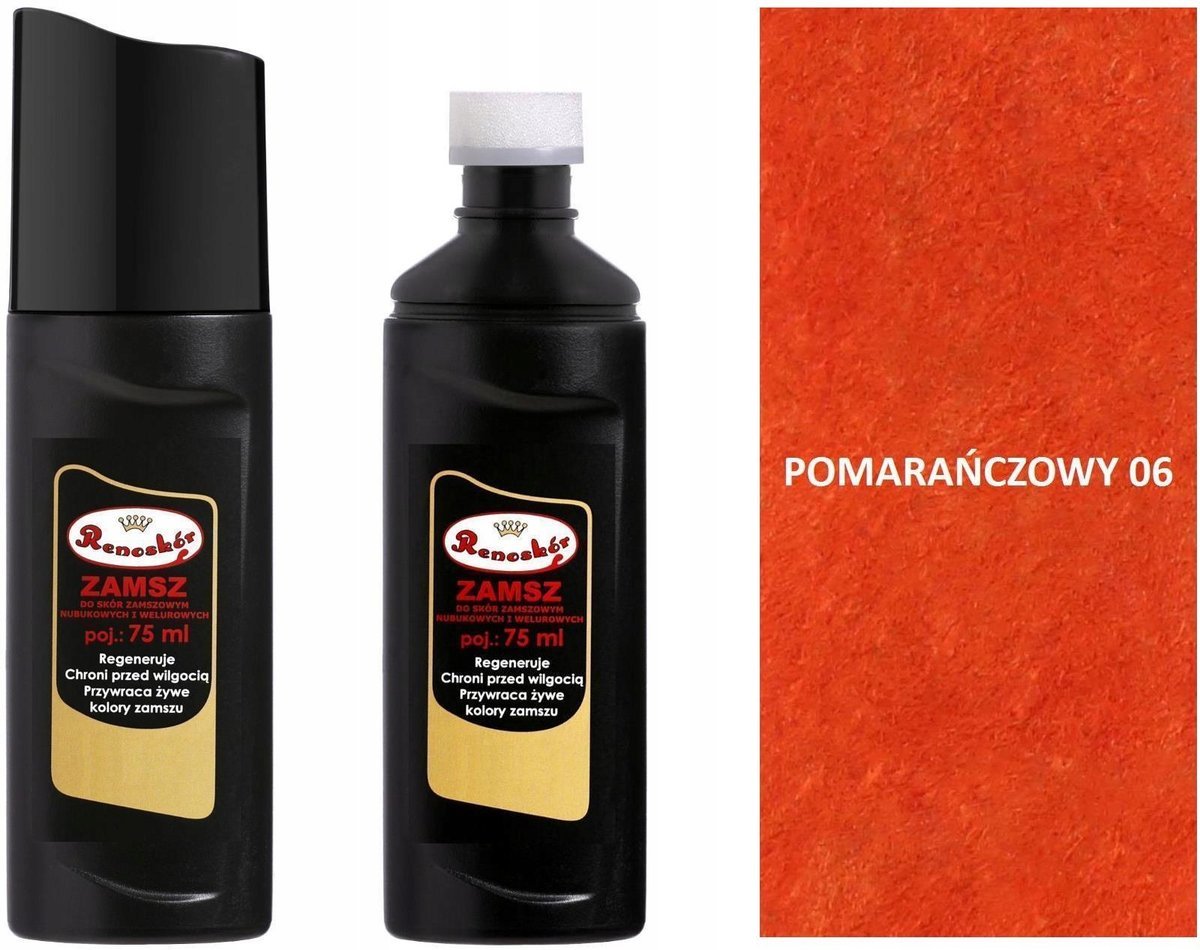 POMARAŃCZOWY RENOWATOR KOLORU DO BUTÓW Z ZAMSZU NUBUKU PŁYN RENOSKÓR WILBRA
