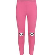 Spodnie i spodenki dla dziewczynek - Legginsy dla dziewczynki, z motywem pandy na kolanach, różowe, 3-8 lat - miniaturka - grafika 1
