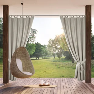 Zasłona gotowa na szelkach wodoodporna GARDEN 155x260 ogrodowa beżowa - Zasłony - miniaturka - grafika 1