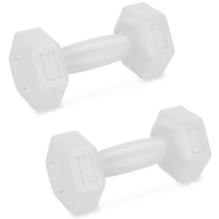 Spokey, Zestaw Hantli 2x1 kg LGY, Monster, białe - Hantle i ciężarki - miniaturka - grafika 1