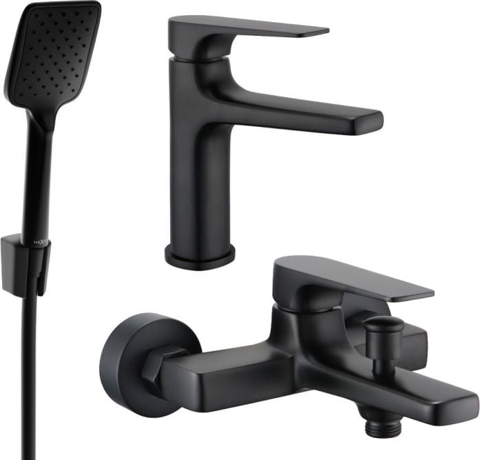 Mexen Lynx R62 zestaw wannowy, czarny - 745903R62-70