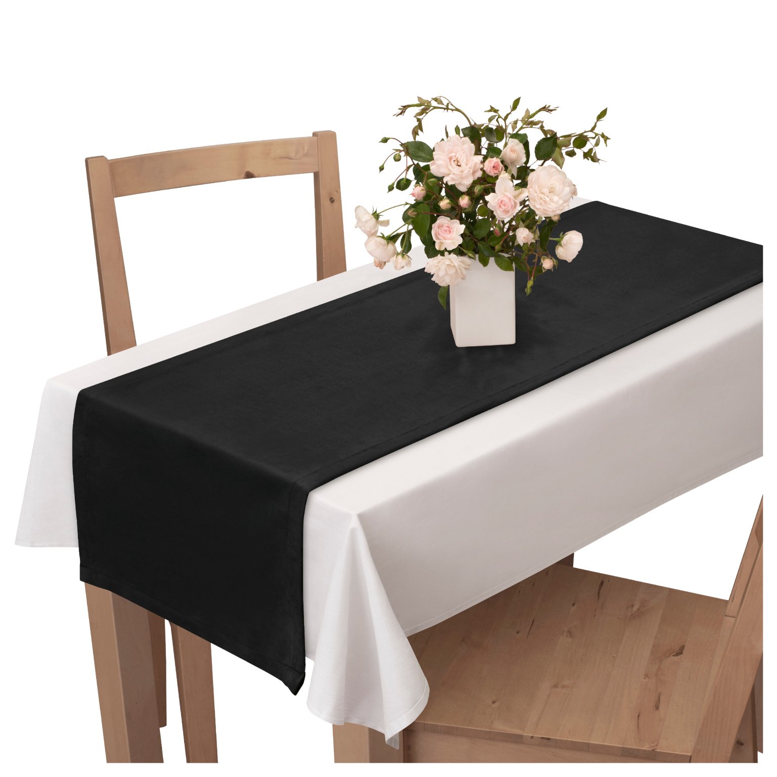 Voppi Bieżnik welurowy czarny 40x130 cm ozdoba na stół
