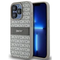 Etui i futerały do telefonów - Oryginalne Etui APPLE IPHONE 15 PRO DKNY Hardcase Leather Mono Stripe & Metal Logo (DKHCP15LPRTHSLE) beżowe - miniaturka - grafika 1