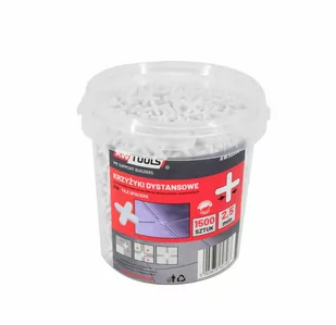 AWTOOLS KRZYŻYKI DYSTANSOWE 2,5mm / 1500szt. WIADERKO - Narzędzia glazurnicze - miniaturka - grafika 1