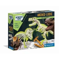 Zabawki interaktywne dla dzieci - Clementoni skamieniałości T-rex Triceratops Mały Archeolog Dinozaury - miniaturka - grafika 1