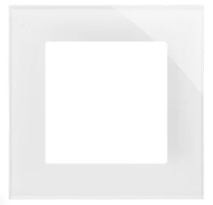 Kontakt Simon Ramka pojedyncza Nature Simon 55 - szkło classic białe - Klawisze i ramki - miniaturka - grafika 1