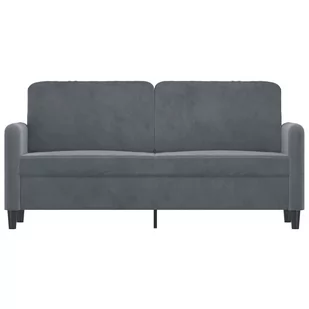 Sofa 2-osobowa, ciemnoszary, 140 cm, tapicerowana aksamitem - Sofy i kanapy - miniaturka - grafika 4