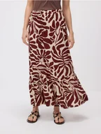 Spódnice - Reserved - Wzorzysta spódnica - bordowy - miniaturka - grafika 1